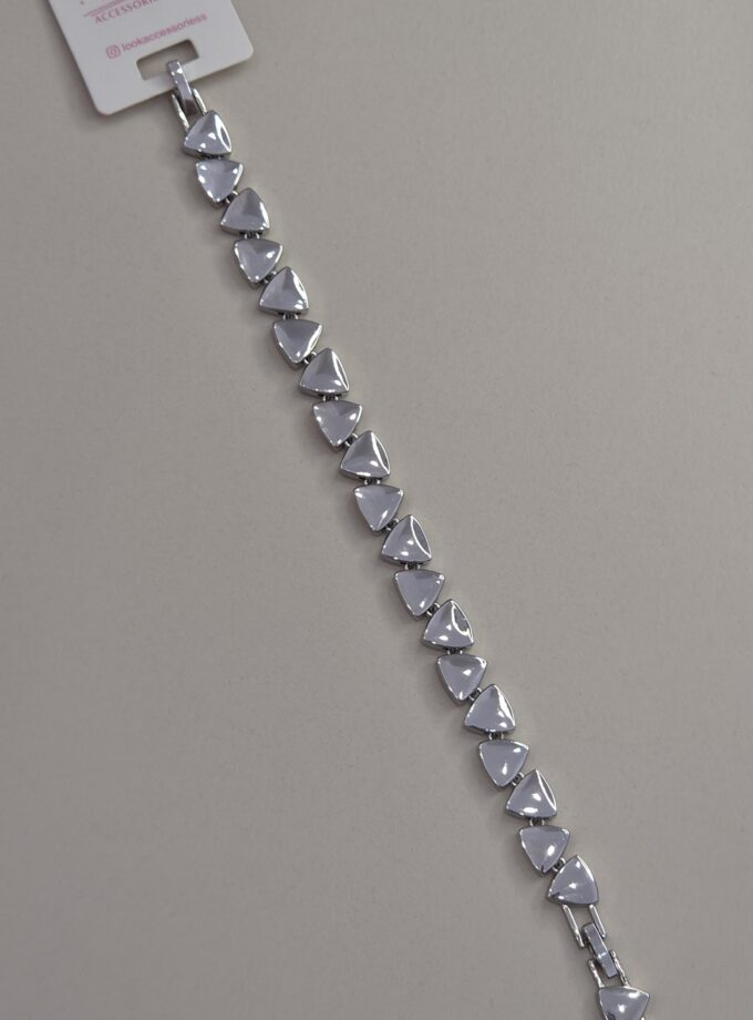Üçgen Formlu Parlak Silver Bileklik