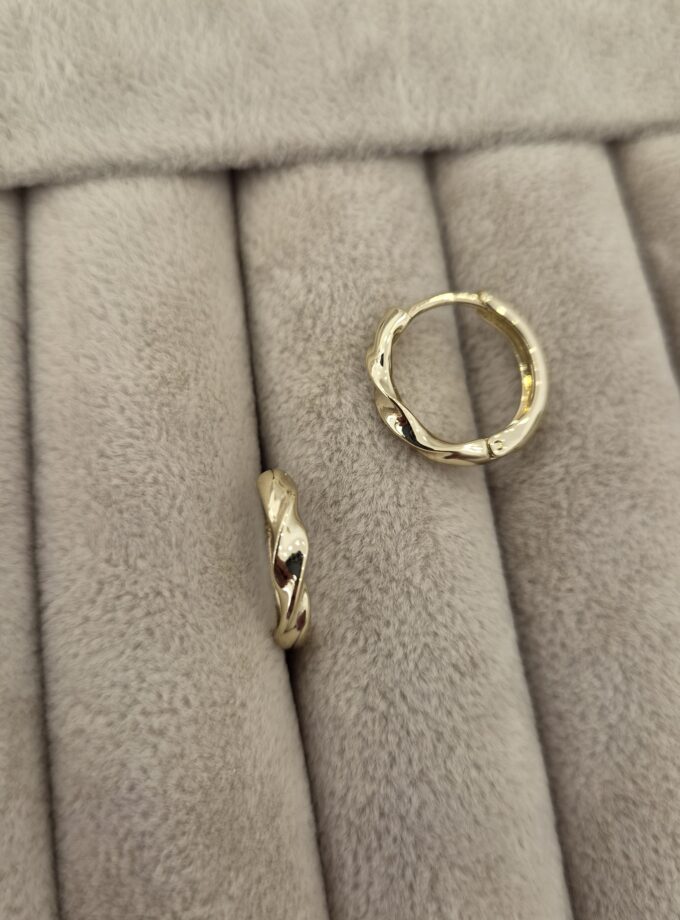Twist Gold Halka Küpe