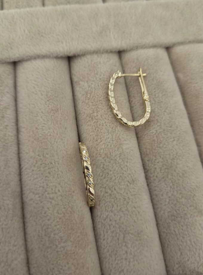 Oval Twist Gold Küpe