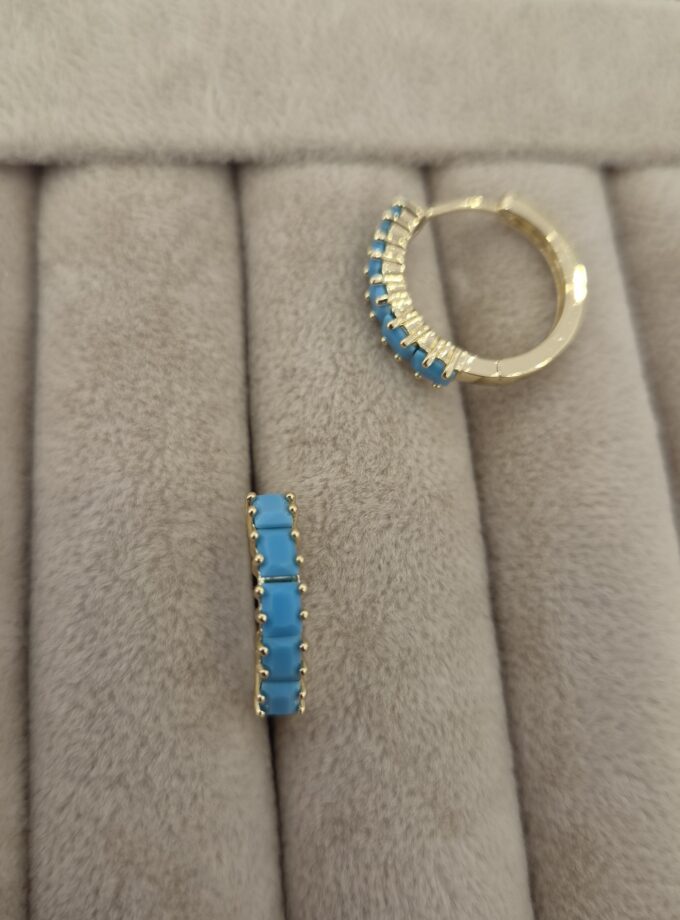 Aura Turquoise Halka Küpe