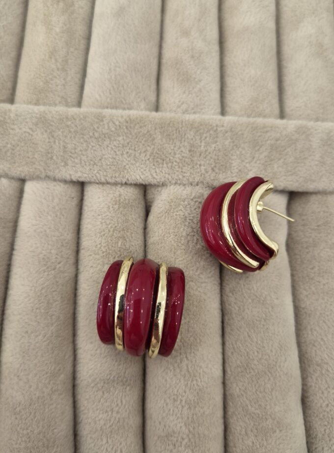 Vintage Ribbon Kırmızı Küpe