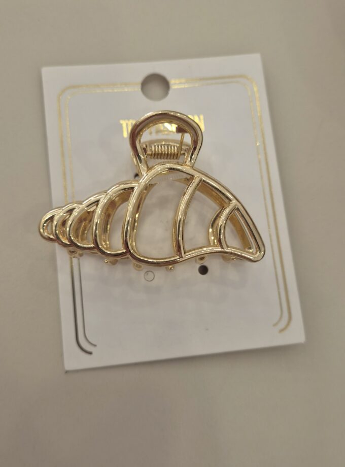 Deniz Kabuğu Figürlü Gold Metal Mandallı Toka