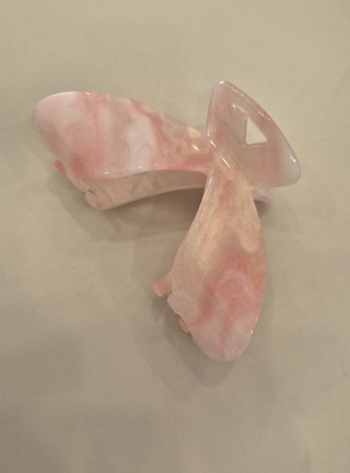 Sedef Işıltılı Soft Pembe Mermer Desen Mandal Toka
