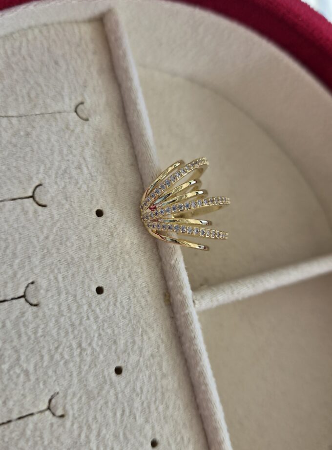 Gold Çoklu Sıra Zirkon Taşlı Ear Cuff